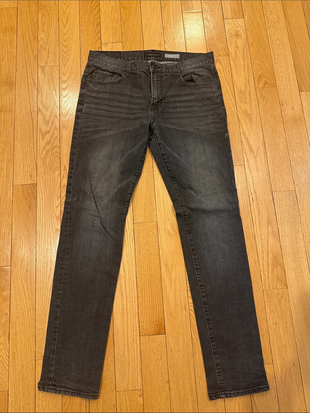 Aeropostale Men’s Slim Straight Charcoal Gray Jeans